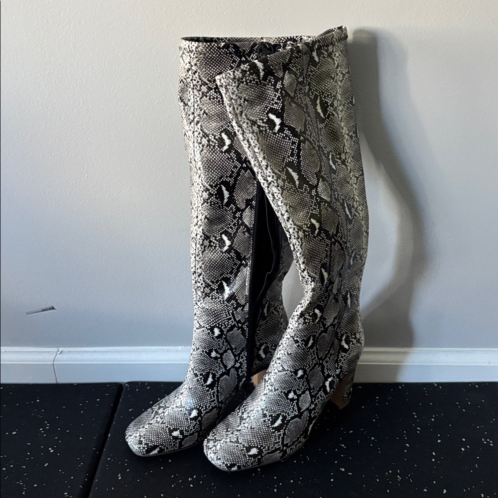 Madden Girl Snakeskin Heeled Boots
